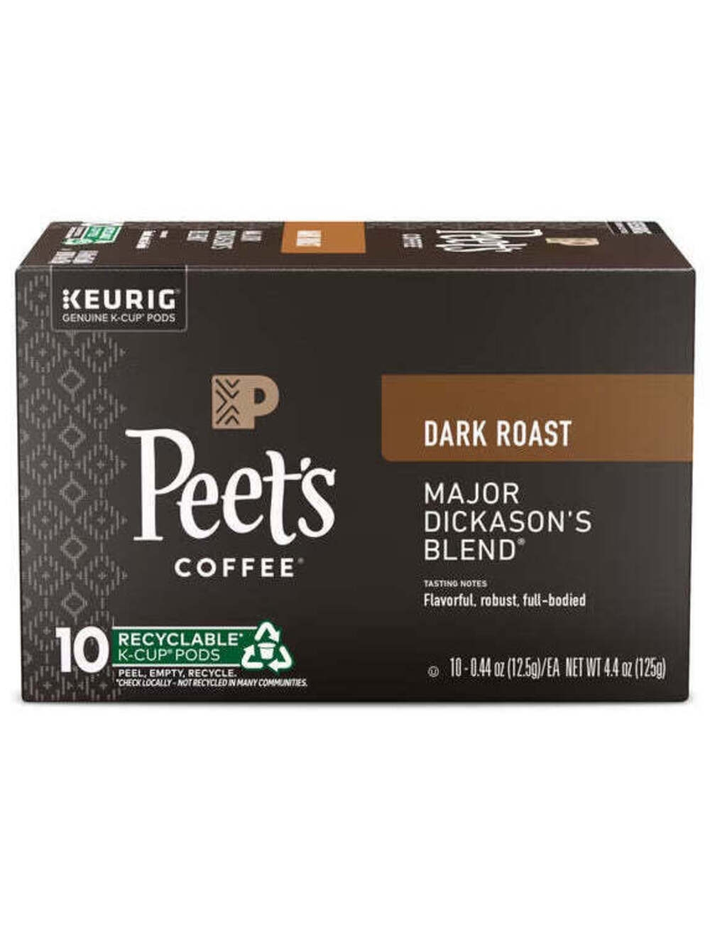 Peet’s Major Dickason’s Dark Roast K-Cup Coffee Pods – 10 Count